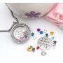 beffy Best Gifts for Niece Aunt, Floating Living Memory Locket Necklace Pendant with Charm & Birthstone for Women, Girls & Teen Girl