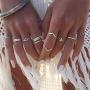 FUTIMELY 47-54Pcs Gold & Silver Knuckle Stacking Rings Set Boho Star Moon Multiple Rings Pack for Teen Girls,Vintage Stackable Joint Midi Finger Rings Set