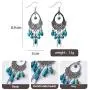 U/D Bohemian Turquoise Hand-Knotted Necklace Set of 3-Turquoise Necklace, Turquoise Stretchable Bracelet, Pair of Earrings U/D Bohemian Turquoise Hand-Knotted Necklace Set of 3-Turquoise Necklace, Turquoise Stretchable Bracelet, Pair of Earrings