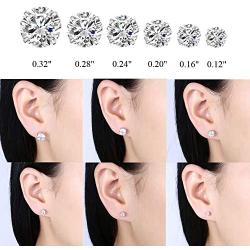 MMTTAO 925 Sterling Silver Princess Cut Cubic Zirconia Stud Earrings for Women Men Girls Sparkling Pure Brilliance Diamond CZ Studs Ear Piercing Earrings Hypoallergenic Jewelry Gifts 4MM-8MM Available