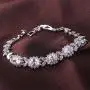 GULICX Womens Gold Plated 5 Oval Cubic Zirconia Tennis Link Blue Bracelet for Women