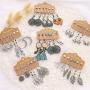 Shuning 36 Pairs Vintage Boho Earrings for Women Girls Fashion Hollow Moon Leaf Turquoise Drop Dangle Earrings Bohemian Statement Stud Earrings Jewelry for Valentine/Birthday Party Gift