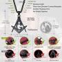 FaithHeart Masonic Necklace for Men, Freemason Compass Symbol Stainless Steel or 18K Gold Plated Free and Accepted Masons Pendant Jewelry with Gift Packaging