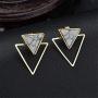 Triangle Dangle Earrings Geometric Double Triangle Marble Turquoise Statement Drop Earrings Stud Ear for Women Girls Jewelry