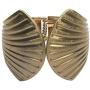 Takobia Womens Scratched Gold Flashed Scallop Shell Design - Hinged Bangle Bracelet - 8 1/2 inches