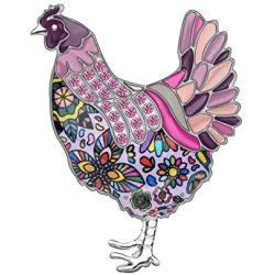 DUOWEI Cute Rhinestone Hen Chicken Brooch Enamel Crystal Pin for Women Teens Girls Kids Clothes Suit Decoration Gifts