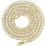 Nuragold 10k Yellow Gold 4.5mm Cuban Chain Curb Link Diamond Cut Pave Two Tone Pendant Necklace, Mens Womens Lobster Lock 16'' 18'' 20'' 22'' 24'' 26'' 28'' 30'' Nuragold 10k Yellow Gold 4.5mm Cuban Chain Curb Link Diamond Cut Pave Two Tone Pendant Necklace, Mens Womens Lobster Lock 16'' 18'' 20'' 22'' 24'' 26'' 28'' 30''