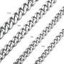 Curb Cuban Chain Necklace Stainless Steel Link Necklace for Men Women 6mm to 11mm 16 Inches to 36 Inches