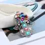 Eiffy Bohemian Hamsa Fatima Hand Necklace Pendants Colorful Rainbow Stone Beads Palm Long Sweater Chain Boho Jewelry for Women