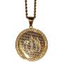 God Allah Men Women 14k Gold Finish Pendant Stainless Steel Real 3 mm Rope Chain Necklace, Mens Jewelry, Iced Pendant, Rope Necklace Prime Delivery
