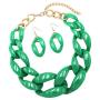 Rosemarie Collections Womens Chunky Link Chain Statement Necklace Set