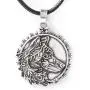 HAQUIL Wolf Necklace - Metal Alloy, Round Wolf Medallion Pendant - Leather Cord, 19.7'' HAQUIL Wolf Necklace - Metal Alloy, Round Wolf Medallion Pendant - Leather Cord, 19.7''