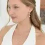 Mariell Graceful 14K Gold CZ Teardrop Necklace & Earrings Jewelry Set - Bridal, Bridesmaid & Prom Glam