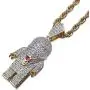 MOLEK Hip Hop 18K Gold Plated Micro Pave AAA CZ Astronaut Pendant Necklace with 24 Stainless Steel Rope Chain Iced Out Jewelry for Men and Women MOLEK Hip Hop 18K Gold Plated Micro Pave AAA CZ Astronaut Pendant Necklace with 24 Stainless Steel Rope Chain Iced Out Jewelry for Men and Women