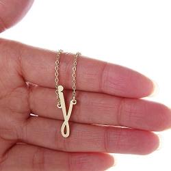 AOLO Initial Necklace 26 Letters from A-Z Stainless Steel Silver and Gold Color