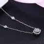 SBLING Platinum Plated Cubic Zirconia/Swarovski Cushion Shape Halo Pendant Necklace/Earrings- Gifts for Women/Girls