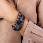 FANCY SHINY Leather Wrap Bracelet Boho Cuff Bracelets Crystal Bead Bracelet with Magnetic Clasp Jewelry Gifts for Women Teen Girls