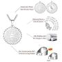 Mens Necklace Christian Lords Prayer,Stainless Steel Bible Verse Serenity Pendant Jewelry for Women