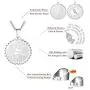 Mens Necklace Christian Lords Prayer,Stainless Steel Bible Verse Serenity Pendant Jewelry for Women