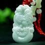 c1lint7785631 Boutique Jadeite Hisui Jade Grade A Gemstone Zodiac Made Horoscope Animal Sign Necklace Pendant Amulet