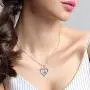 Sterling Silver Mother and Child Sister Forever Love Heart Pendant Necklace Bangle Bracelet for Mothers Day Gift