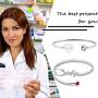 WUSUANED Dainty Heartbeat Stethoscope Cuff Bracelet Gift for Nurse Doctor Medical Student
