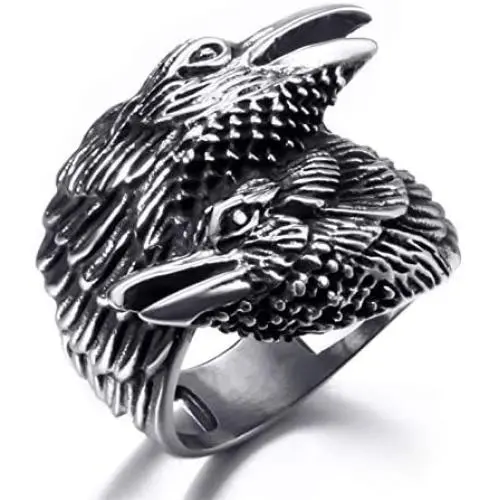 Raven Ring for Men, Norse Viking Raven Ring, Celtic Odin Raven Totem Amulet Ring, Vintage Crow Couple Ring, Punk Animal Bird Jewelry Gift for Men Boys Raven Ring for Men, Norse Viking Raven Ring, Celtic Odin Raven Totem Amulet Ring, Vintage Crow Couple Ring, Punk Animal Bird Jewelry Gift for Men Boys