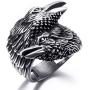 Raven Ring for Men, Norse Viking Raven Ring, Celtic Odin Raven Totem Amulet Ring, Vintage Crow Couple Ring, Punk Animal Bird Jewelry Gift for Men Boys