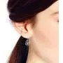 Stylish & Lucky Four-Leaf Clover .925 Sterling Silver Dangle Earrings Stylish & Lucky Four-Leaf Clover .925 Sterling Silver Dangle Earrings