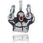 KMASAL Jewelry Hip Hop Cartoon Iced Out Ape Hold Money Bag Big Pendant Chain Pave Colorful CZ Diamond Stone 18K Gold Plated Necklace with 24 Inch Stainless Rope Chain for Men Women