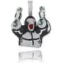 KMASAL Jewelry Hip Hop Cartoon Iced Out Ape Hold Money Bag Big Pendant Chain Pave Colorful CZ Diamond Stone 18K Gold Plated Necklace with 24 Inch Stainless Rope Chain for Men Women
