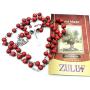 Zuluf Red Rose Scented Wood Rosary Beads Christian Catholic Holy Rosary Beads Cross Necklace | Rose Smell Rosary Petal Red Rare Carved Beads & Silver Plated Cross from Jerusalem Holy Land | ZROS009