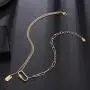 Dainty paperclip link chain necklace - gold tone necklace Y chain adjuatable necklace for Women，gift for sister,mother
