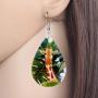 NEWEI Acrylic Lightweight Africa Giraffe Earrings Big Teardrop Dangle Jungle Animal Jewelry For Women Kids Charm Gift