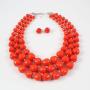 KOSMOS-LI 5 Colors Acrylic Beads Statement Strand Necklaces