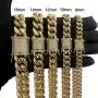 PY BLING 14k Gold Plated Mens Heavy Miami Cuban Link Chain Choker with Lab Diamond Clasp Stainless Steel Hip Hop Thick 8mm-16mm Necklace or Bracelet PY BLING 14k Gold Plated Mens Heavy Miami Cuban Link Chain Choker with Lab Diamond Clasp Stainless Steel Hip Hop Thick 8mm-16mm Necklace or Bracelet