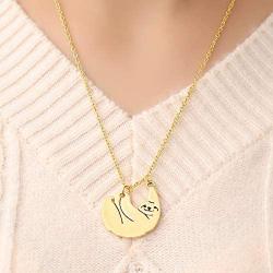 Q﹠YFH Sloth Necklace Gifts Silver Cute Animal Pendant Necklace Gift for Women Teen Girls