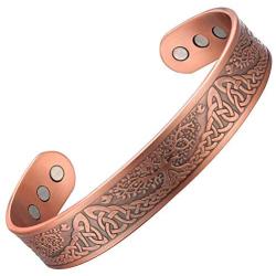 MagEnergy Copper Bracelet for Men Life of Tree Magnetic Therapy Bracelet Viking Jewelry 7.5inches Adjustable