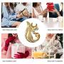 Womens pendant necklace, 18K gold zirconium-plated zirconium fox pendant, with stainless steel necklace, pendant can be used as a brooch