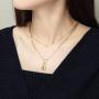 Dainty Layered Padlock Necklaces for Women, 14K Gold Plated Paperclip Chain Necklace Simple Cute Pendant Lock Choker Necklace Gold Layered Necklaces for Women