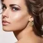 Shop LC Real 18K Yellow Gold Overlay Floral Openwork Filigree Flower Post Dangle Drop Earrings for Women Fashion Prom Jewelry Mothers Day Gifts ION Plated