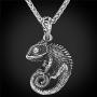 U7 Men Punk Stainless Steel 18K Gold Plated Alligator/Lizard/Chameleon Cool Animal Pendant with 22'' Chain