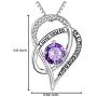I Love You to The Moon and Back .925 Sterling Silver Heart Necklace Gift Set with Purple Crystal in Purple Heart Jewelry Box with Love Quote Card
