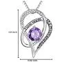 I Love You to The Moon and Back .925 Sterling Silver Heart Necklace Gift Set with Purple Crystal in Purple Heart Jewelry Box with Love Quote Card I Love You to The Moon and Back .925 Sterling Silver Heart Necklace Gift Set with Purple Crystal in Purple Heart Jewelry Box with Love Quote Card
