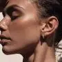 MYEARS Women Gold Huggie Hoop Earrings Ear Stud Cuff Diamond CZ Turquoise Inlay Half Sleeper 14K Gold Filled Tiny Boho Beach Simple Delicate Handmade Hypoallergenic Jewelry Gift
