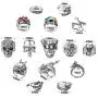 PANTIDE 15Pcs Vintage Punk Rings Set, Stainless Steel Gothic Alloy Biker Adjustable Rings, Skeleton Skull Evil Eye Chinese Dragon Claw Octopus Dragon Rings, Fashion Retro Black Silver Antique Jew