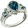 RB Gems Sterling Silver 925 Ring London Blue Topaz 2.09 Carats with Rhodium-Plated Finish