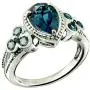 RB Gems Sterling Silver 925 Ring London Blue Topaz 2.09 Carats with Rhodium-Plated Finish RB Gems Sterling Silver 925 Ring London Blue Topaz 2.09 Carats with Rhodium-Plated Finish