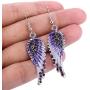 EVER FAITH Angel Wing Hook Earrings Austrian Crystal Silver-Tone