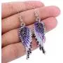 EVER FAITH Angel Wing Hook Earrings Austrian Crystal Silver-Tone